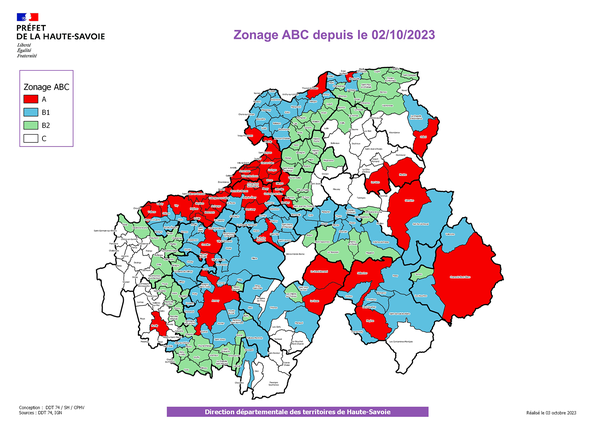 Zonage ABC depuis le 2 octobre 2023