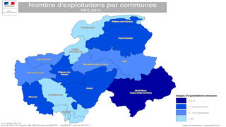 Nombre d'exploitations par communes 2013