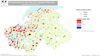 Production de lait en Haute-Savoie campagne 2012-2013