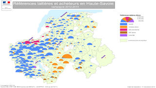 Références laitières et acheteurs en Haute-Savoie campagne 2012-2013