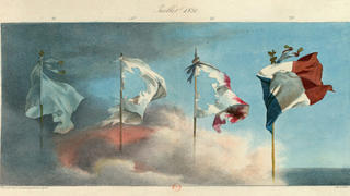 Léon Cogniet, Pièce allégorique sur les différents drapeaux de la France © Bibliothèque nationale de France