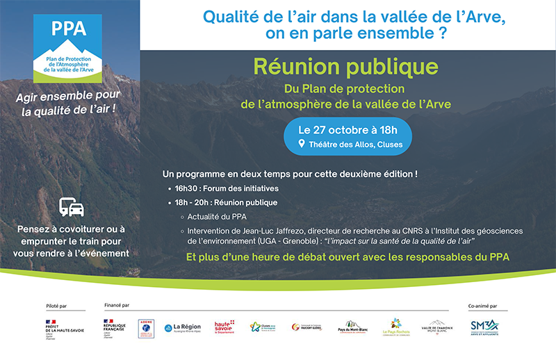 PPA Vallée de l'Arve : affiche réunion publique du 27 octobre