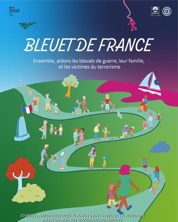 En 2022, le Bleuet de France poursuit la diffusion de son symbole de solidarité et de patriotisme grâce aux institutions qui organisent les cérémonies du 8 mai.