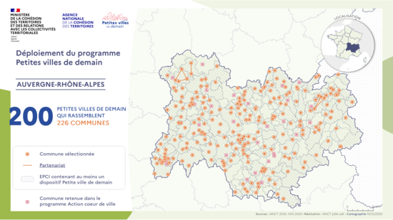 Conçu pour soutenir au plan national 1000 communes et intercommunalités sur 6 ans (2020-2026), le programme Petites villes de demain va concerner en Auvergne-Rhône-Alpes plus de 120 villes.