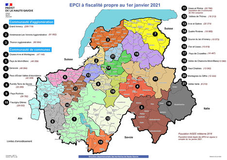 Carte des EPCI fiscalité propre au 1er janvier 2021