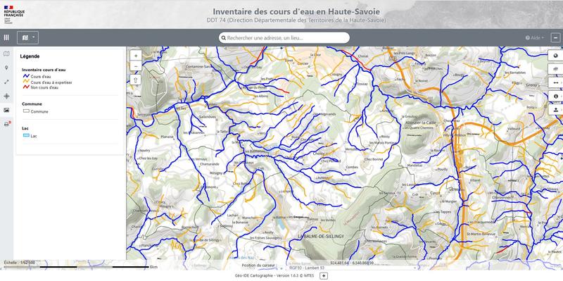 Inventaire des cours d'eau en Haute-Savoie