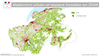 Étalement urbain et espace forestier en 2008