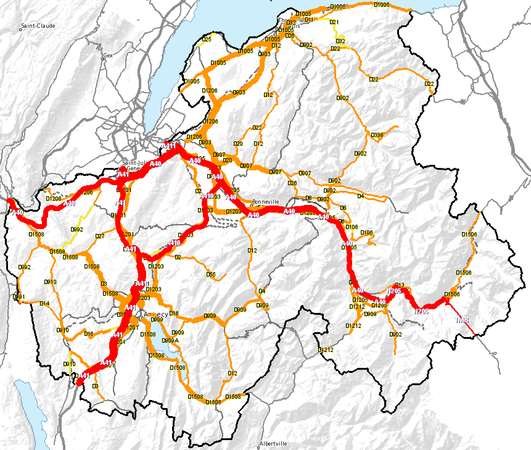 Carte interactive du trafic en Haute-Savoie