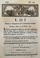 Début du texte de la loi du 16 février 1791 © Site Force publique, SNHPG-SAMG
